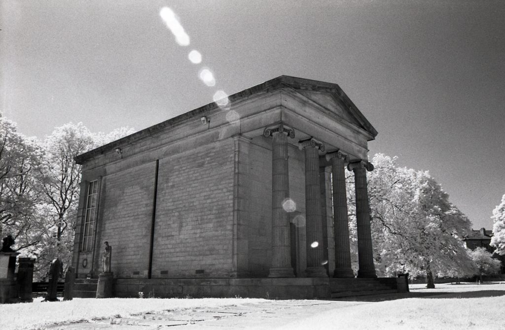 An IR image of a Mausoleum