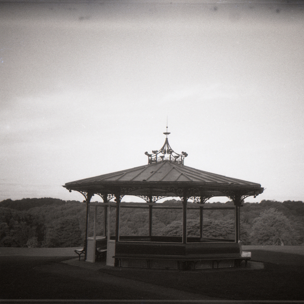 Monochrome image of Victorian Bandstand