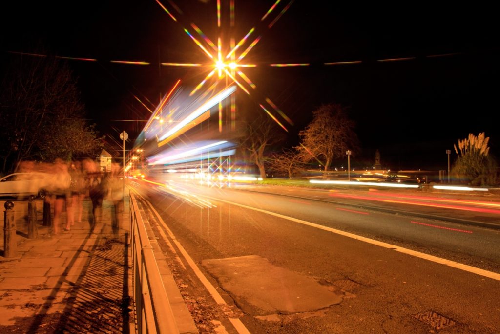 Image of Road at Night - White Balance as Shot (Auto WB on Camera) - 3550K; -1 Magenta/Green Axis