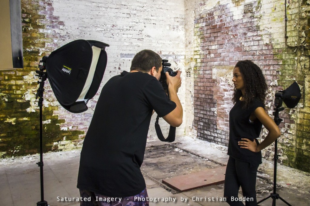 photographer shooting a model