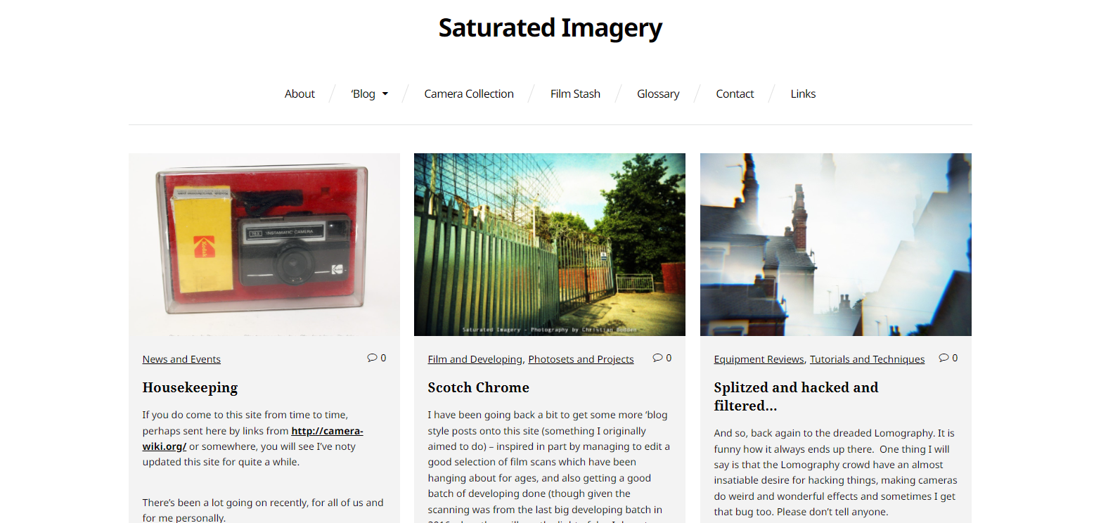 Header Image: Screenshot of a photography website