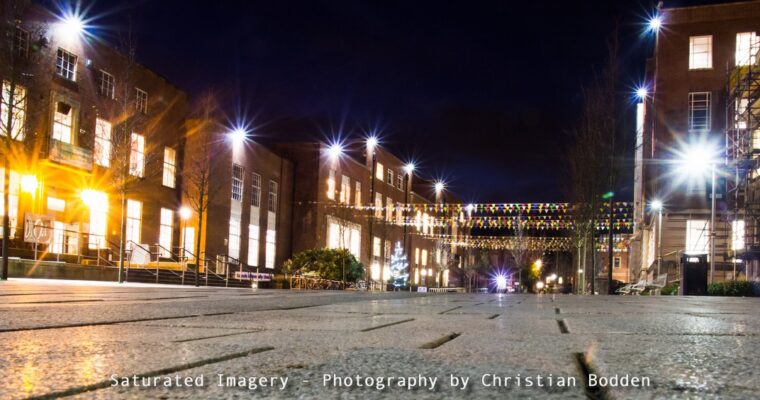Cold Winter Campus all lit up